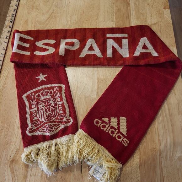 Spain Football Soccer Scarf La Roja Red & Gold Adidas FC - Picture 1 of 7